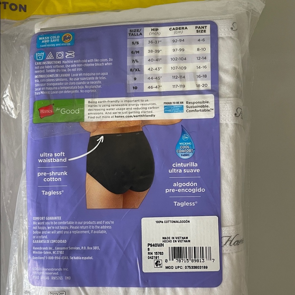 Hanes White Cotton Briefs Pack,14 total briefs - Picture 3 of 3